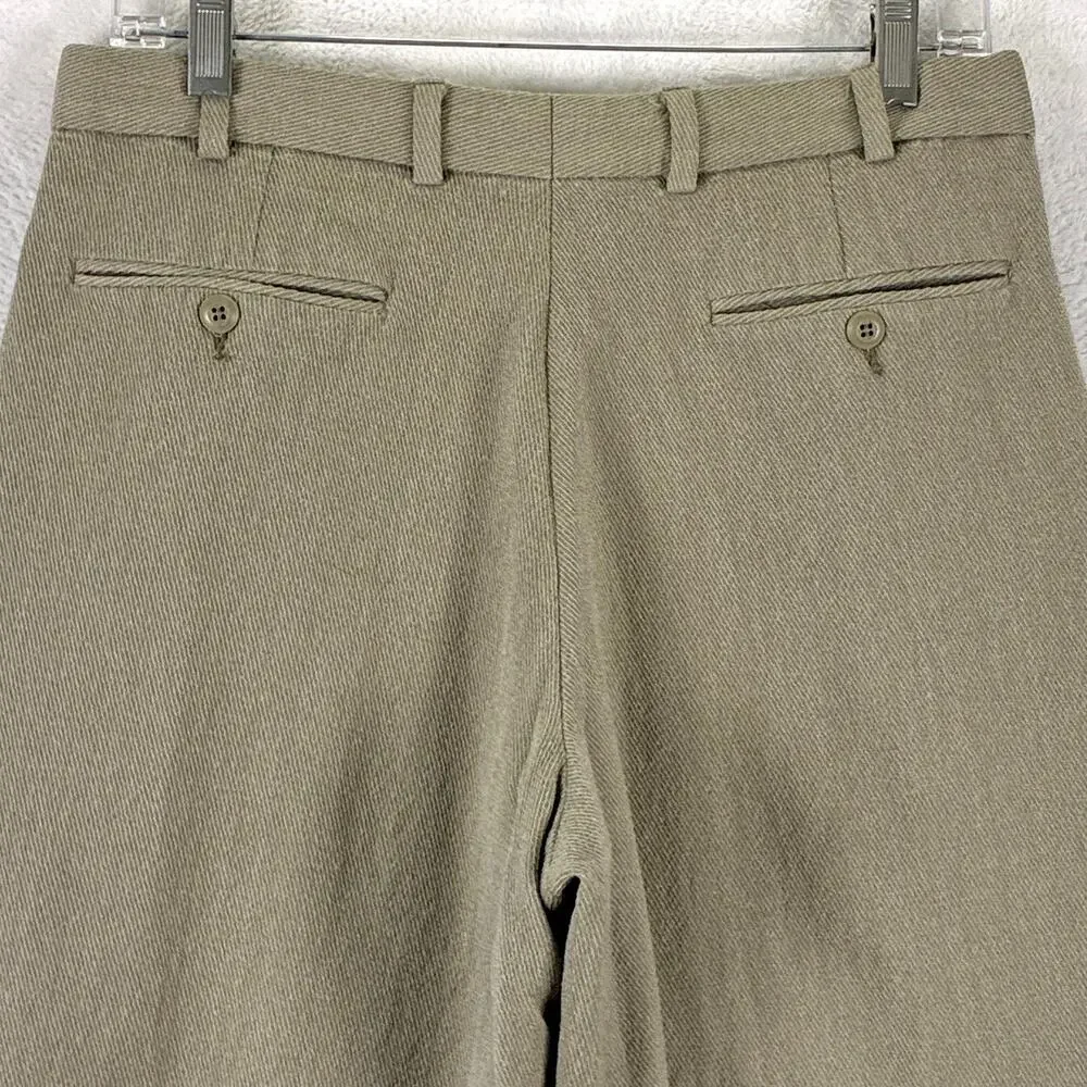 VTG Bachrach Pants Mens 32 (30) Beige Pleated Cuffed Wool Preppy Classic Luxury